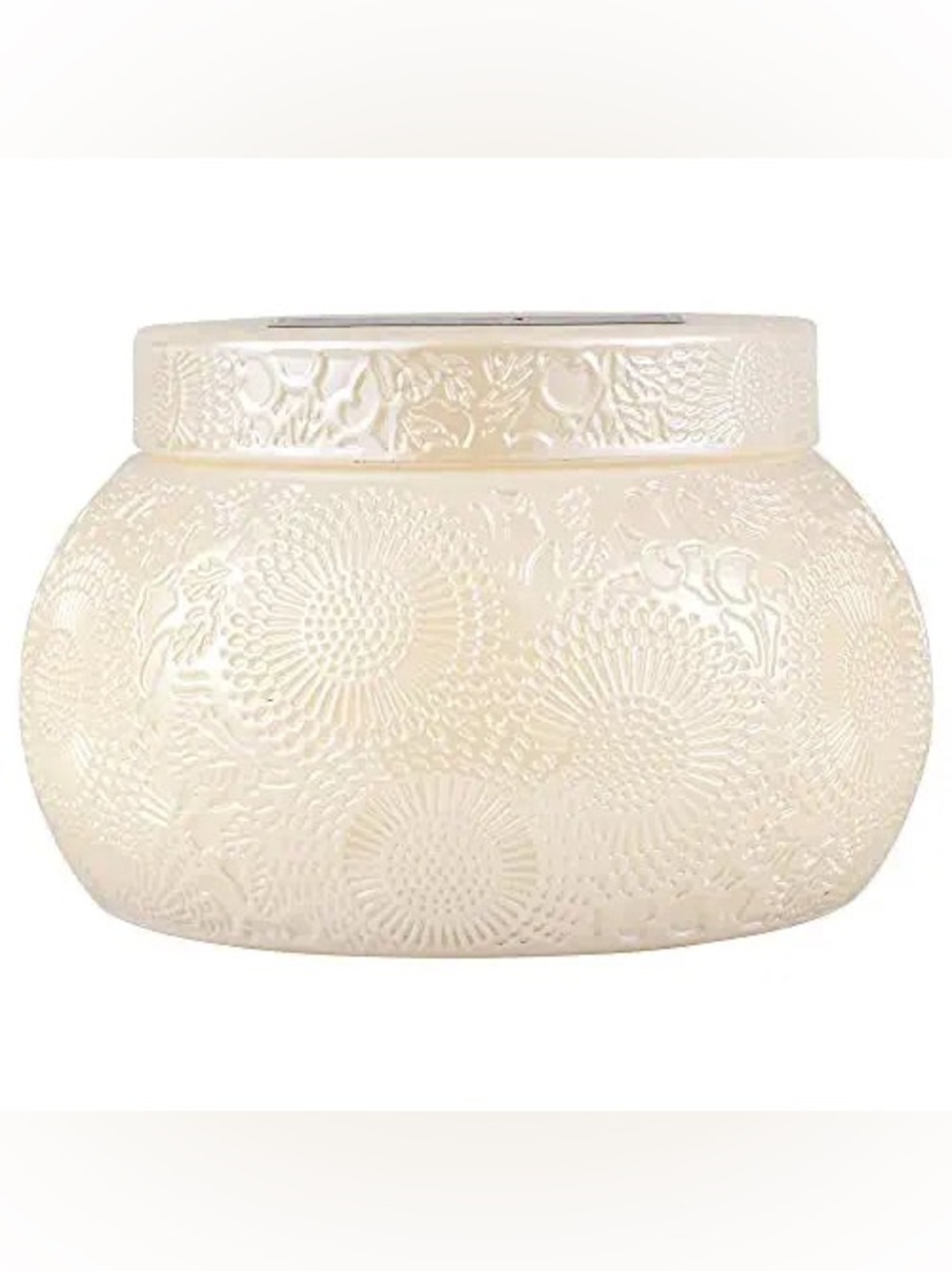 Large Empty Jar NO Candle VOLUSPA SANTAL VANILLE CANDLE EMBOSSED GLASS CHAWAN